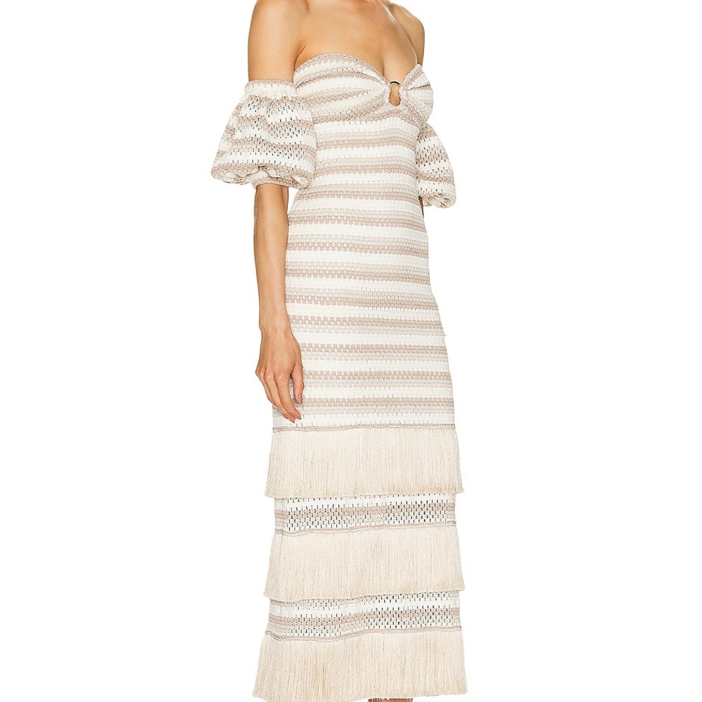 PatBO Crochet Striped Midi Dress - Picture 2 of 5